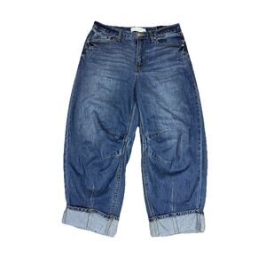 Dakota Blue Womens Size 9/29 Blue Denim Barrel Jeans Cuffed